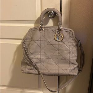 Christian Dior Granville Lavender Purple Leather Satchel Handbag